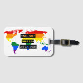 LGBT Pride Flag Wereldkaart Bagagelabel Typografie (Voorkant (horizontaal))