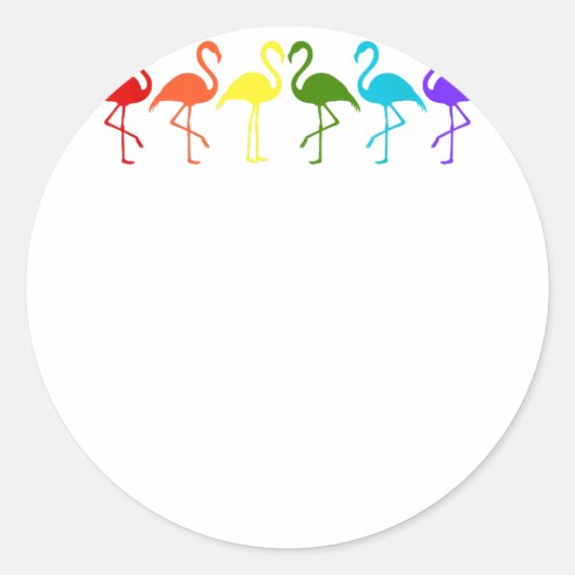 LGBT Pride Flamingos in vlag-kleuren Ronde Sticker (Voorkant)