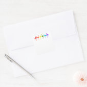 LGBT Pride Flamingos in vlag-kleuren Vierkante Sticker (Envelop)