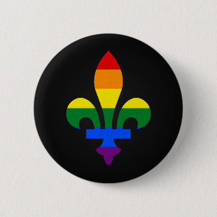 LGBT pride fleur-de-lis-Button Ronde Button 5,7 Cm