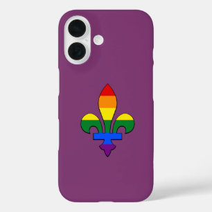 LGBT-pride fleur-de-lis iPhone 16 Hoesje