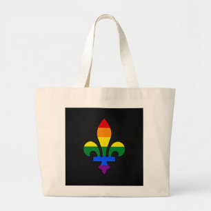 LGBT-pride fleur-de-lis Grote Tote Bag