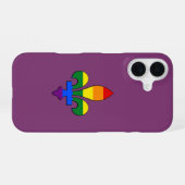 LGBT-pride fleur-de-lis iPhone 16 Hoesje (Achterkant horizontaal)