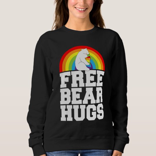 LGBT Pride Free Bear Hugs Rainbow Support Human Ri Trui (Voorkant)