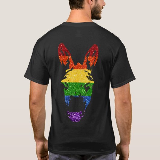 LGBT Pride Funny Glitter Donkey T-shirt (Achterkant)