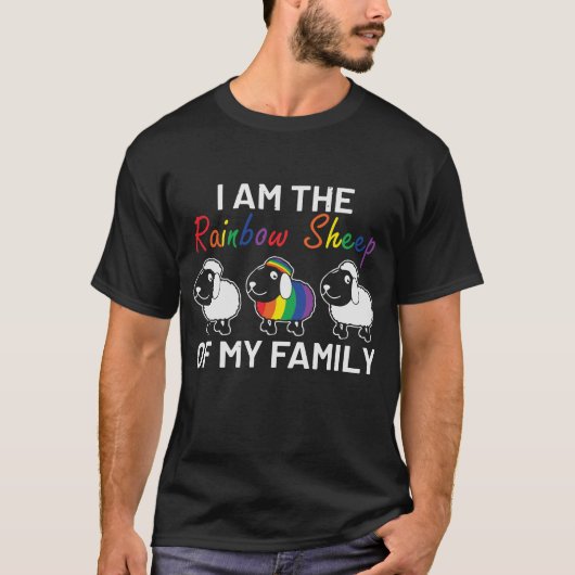 LGBT Pride Funny Rainbow Sheep Gezegde Modern T-shirt (Voorkant)