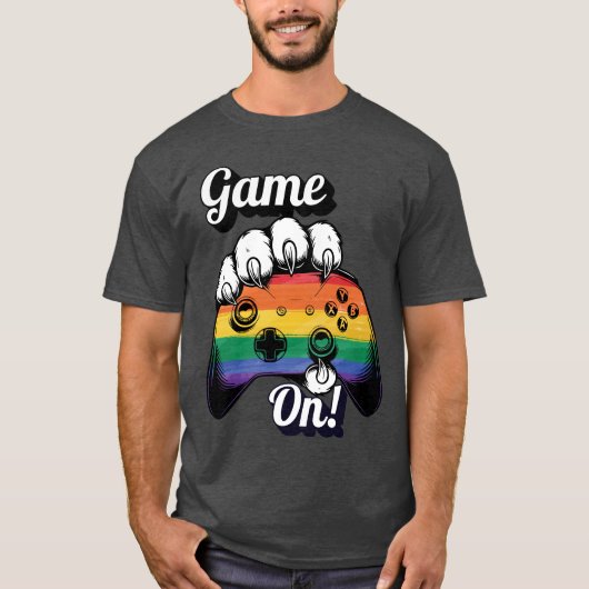 LGBT Pride Game On Tiger Paw Controller T-shirt 20 (Voorkant)