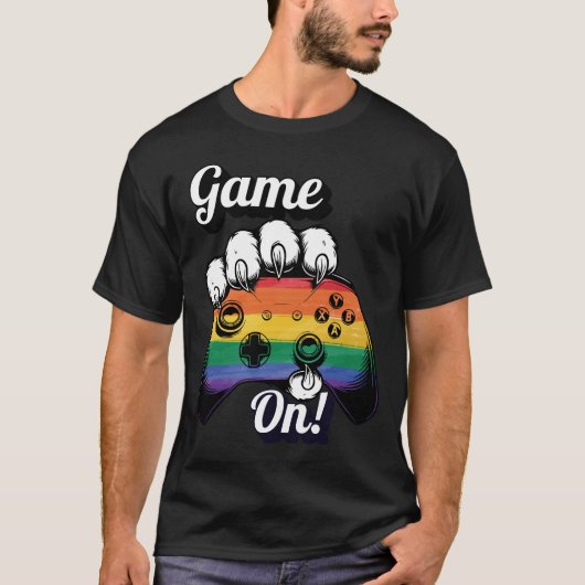 LGBT Pride Game On Tiger Paw Controller T-shirt 20 (Voorkant)