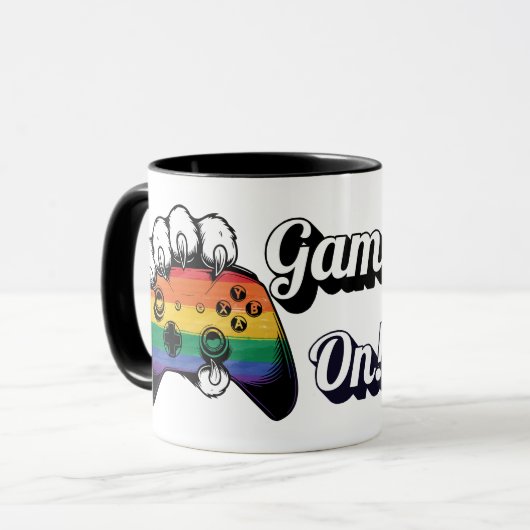 LGBT Pride Game On Tijgerpoot Controller Mok 2026 (Voorkant links)