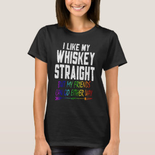 Lgbt Pride Gay Lesbisch Ik hou van mijn whisky Str T-shirt