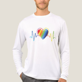 LGBT Pride Gay Lesbisch Moderne Regenboog Hartslag Tri-Blend Shirt