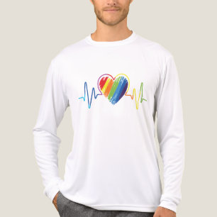 LGBT Pride Gay Lesbisch Moderne Regenboog Hartslag Tri-Blend Shirt