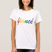 LGBT Pride Gay Lesbisch Verloofde Bruiloft Regenbo T-shirt (Voorkant)