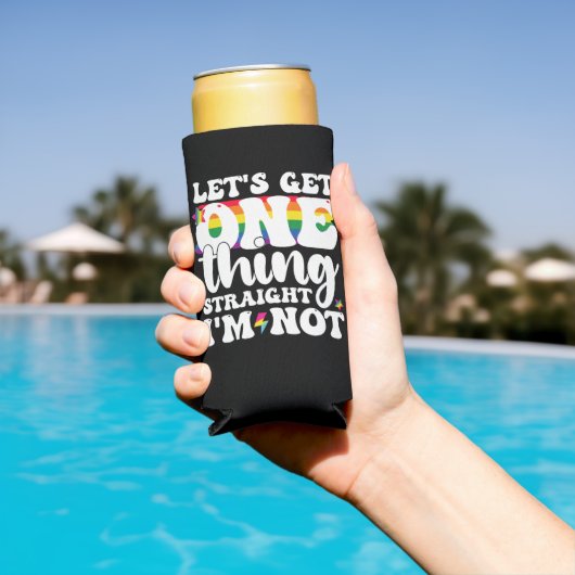 LGBT Pride Gay Lets krijgen één ding rechtstreeks  Seltzer Blikjeskoeler (Insitu Zwembad)