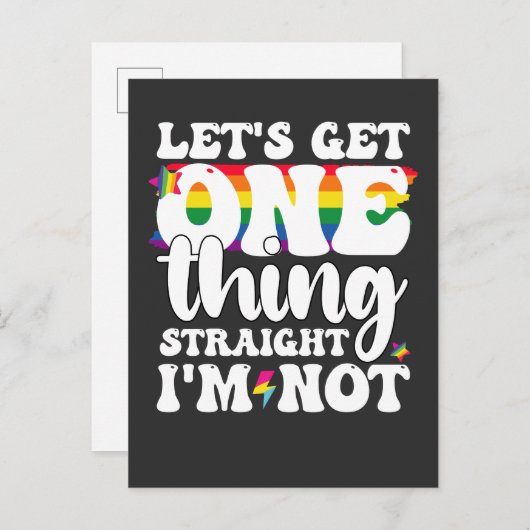 LGBT Pride Gay Lets krijgen één ding rechtstreeks Uitnodiging Briefkaart (Voorkant / Achterkant)