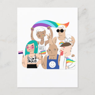 LGBT+Pride. GAY-liefde. Regenboogvlag. Briefkaart
