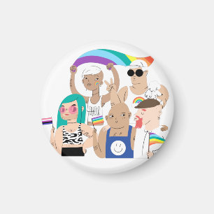 LGBT+Pride. GAY-liefde. Regenboogvlag. Magneet