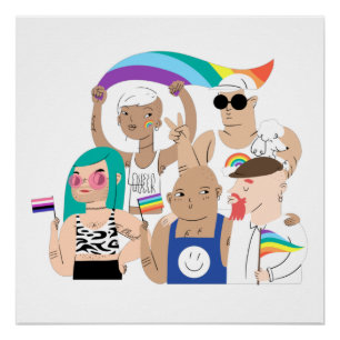 LGBT+Pride. GAY-liefde. Regenboogvlag. Perfect Poster