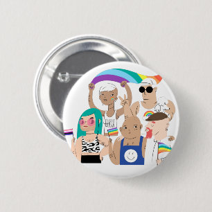 LGBT+Pride. GAY-liefde. Regenboogvlag. Ronde Button 5,7 Cm