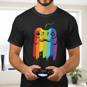 LGBT Pride Gaymer Gamer Moderne Regenboog Controll T-shirt