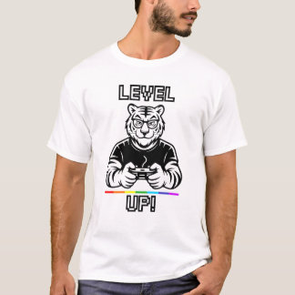 LGBT+ Pride Gaymer Gamer Tijger Level Up T-shirt