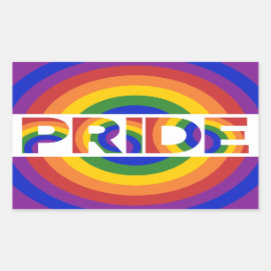 LGBT Pride Geometric Rainbow Bullseye Rechthoekige Sticker