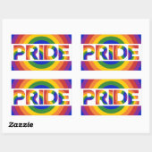 LGBT Pride Geometrische Rainbow Bullseye Rechthoekige Sticker (Vel)
