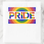 LGBT Pride Geometrische Rainbow Bullseye Rechthoekige Sticker (Tas)