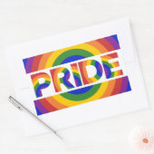 LGBT Pride Geometrische Rainbow Bullseye Rechthoekige Sticker (Envelop)