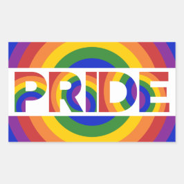 LGBT Pride Geometrische Rainbow Bullseye Rechthoekige Sticker