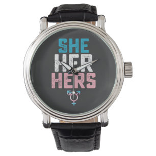 LGBT Pride haar haar transgenderspronouns Horloge