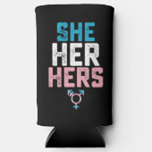 LGBT Pride haar haar transgenderspronouns Seltzer Blikjeskoeler (Voorkant)