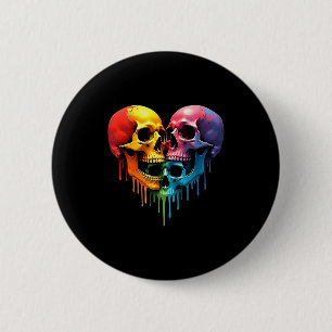 Lgbt Pride Halloween Horror Skelet Schedel Regenbo Ronde Button 5,7 Cm