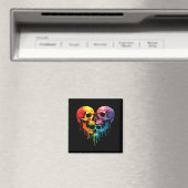 Lgbt Pride Halloween Horror Skeleton Skull Rainbow Magneet (Insitu (Vaatwasser))