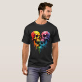 Lgbt Pride Halloween Horror Skeleton Skull Rainbow T-shirt (Voorkant volledig)