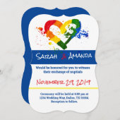 LGBT Pride Hart Trouw Uitnodiging (Voorkant / Achterkant)