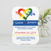 LGBT Pride Hart Trouw Uitnodiging (Staand voorkant)
