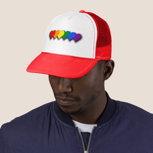 LGBT pride-hart Trucker Hat Pet (In situ)