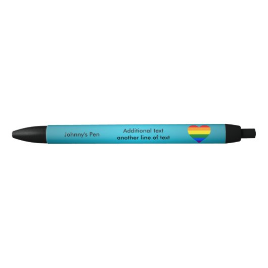 LGBT pride-hart Zwarte Inktpen Inkt Pen (Voorkant)