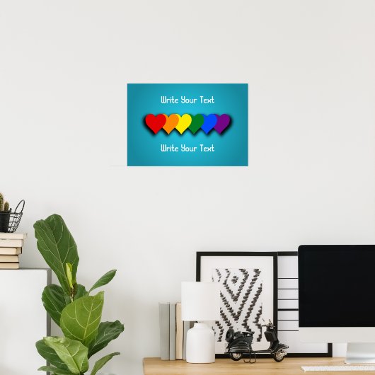 LGBT pride harten Poster (Thuiskantoor)