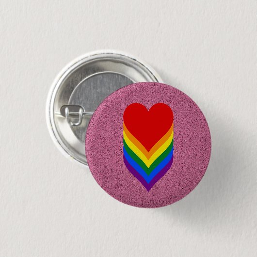 LGBT pride harten roze knop Ronde Button 3,2 Cm (Voorkant /achterkant)