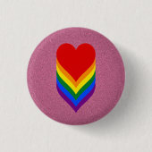 LGBT pride harten roze knop Ronde Button 3,2 Cm (Voorkant)