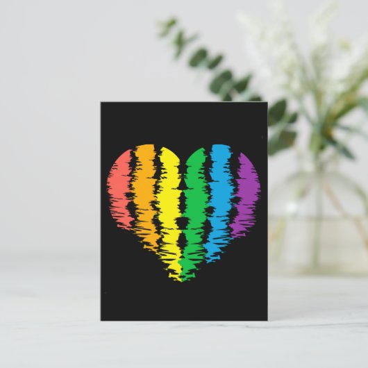 LGBT+pride. Hartregenboog. Briefkaart (Staand voorkant)