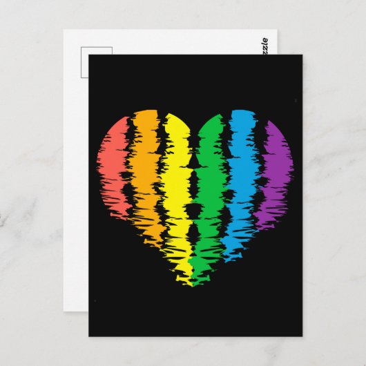 LGBT+pride. Hartregenboog. Briefkaart (Voorkant / Achterkant)