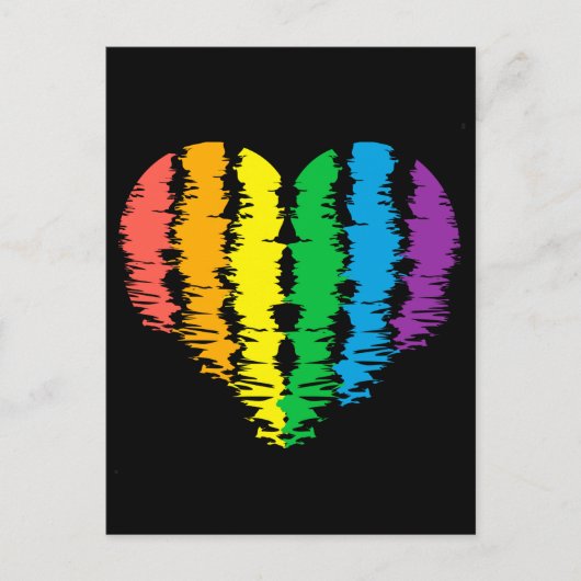 LGBT+pride. Hartregenboog. Briefkaart (Voorkant)