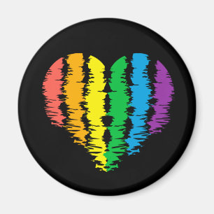 LGBT+pride. Hartregenboog. Button Magneet
