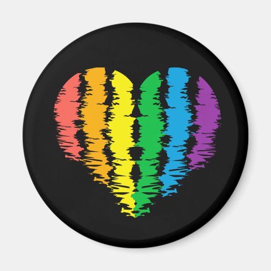 LGBT+pride. Hartregenboog. Button Magneet (Voorkant)