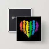LGBT+pride. Hartregenboog. Button Magnet (Voorkant /achterkant)