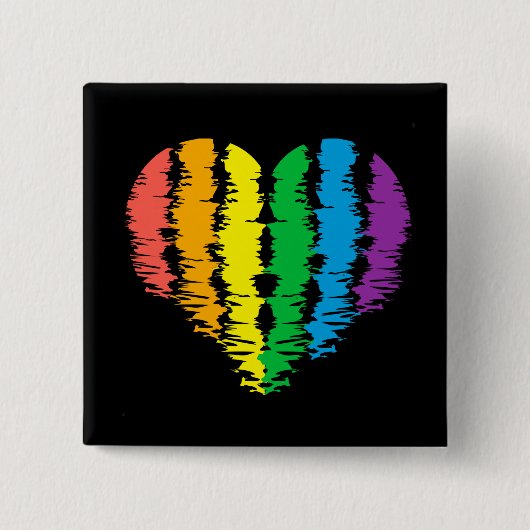 LGBT+pride. Hartregenboog. Button Magnet (Voorkant)