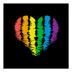 LGBT+pride. Hartregenboog. Kaart Acrylafdrukken Perfect Poster